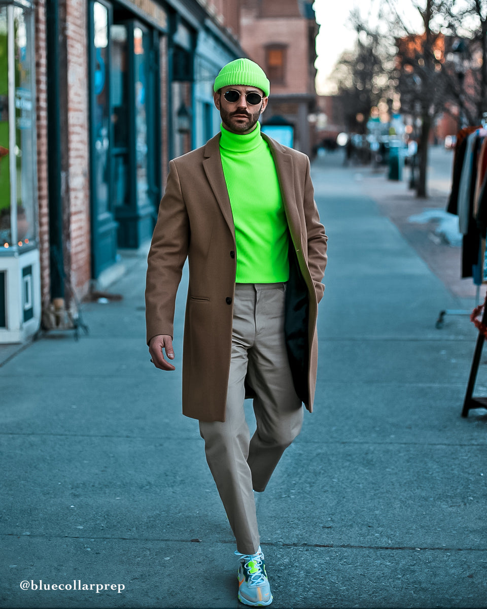 Blue by @BlueCollarPrep | Neon Green Knit Beanie