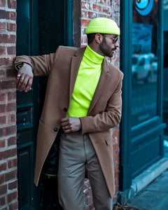 Menswear Outfit With Neon Yellow Beanie