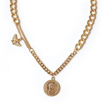 Load image into Gallery viewer, Gold Double Charm Necklace