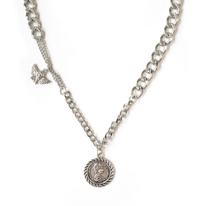 Silver Double Charm Necklace